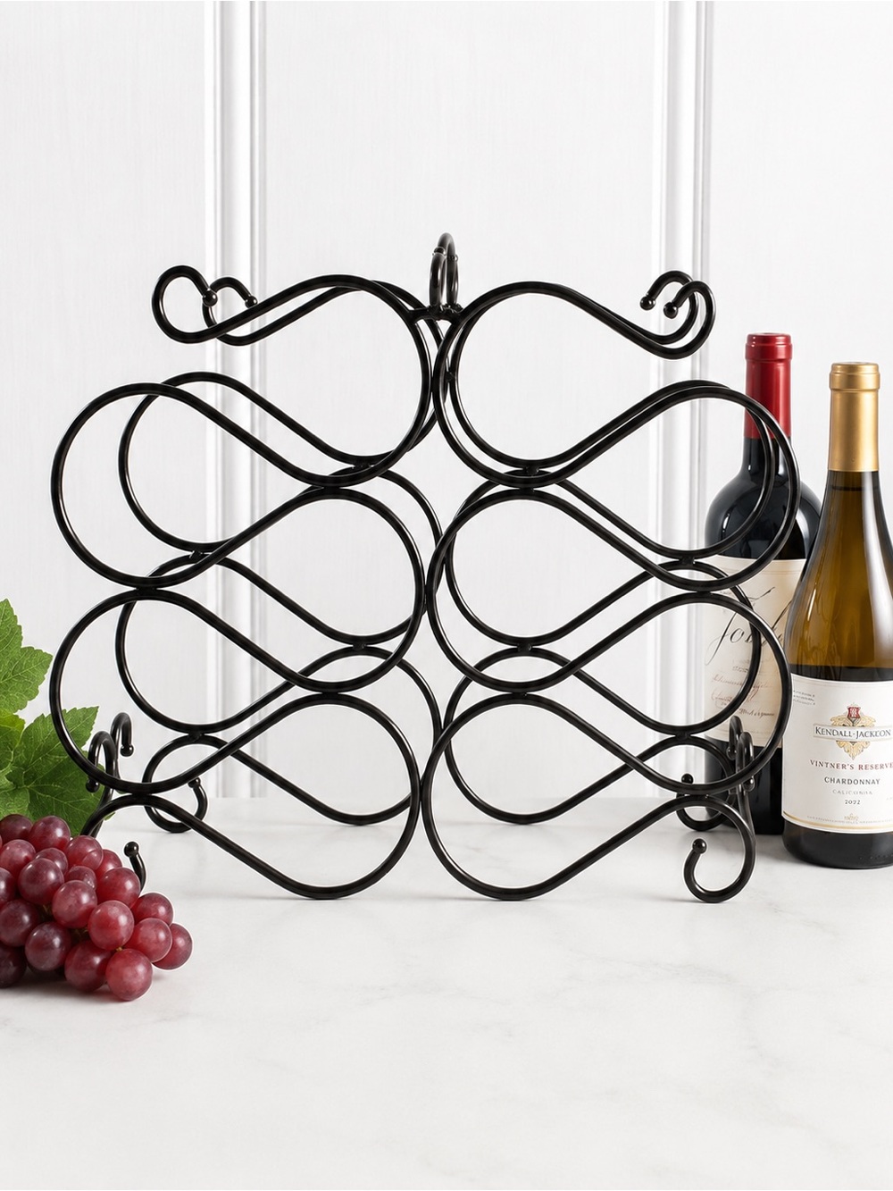 Fantasia by Princess House Bronze Metal Wine Rack 10 Bottle Scroll Design